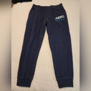 Aero Women's Navy Logo Joggers Missing Waist String Size Large Athleisure Gym